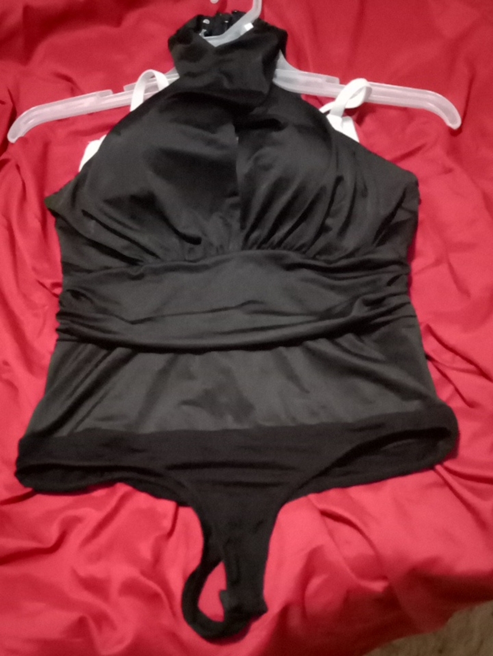 bebe Black Cross Halter-Style One-Piece